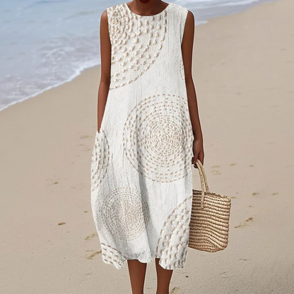 ⏳Begrenzte Zeit 50% Rabatt💥Ärmelloses Strandkleid mit gestickten Mustern