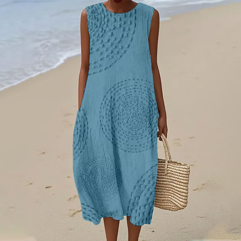 ⏳Begrenzte Zeit 50% Rabatt💥Ärmelloses Strandkleid mit gestickten Mustern