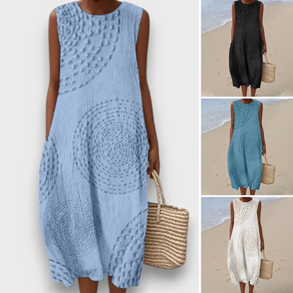 ⏳Begrenzte Zeit 50% Rabatt💥Ärmelloses Strandkleid mit gestickten Mustern