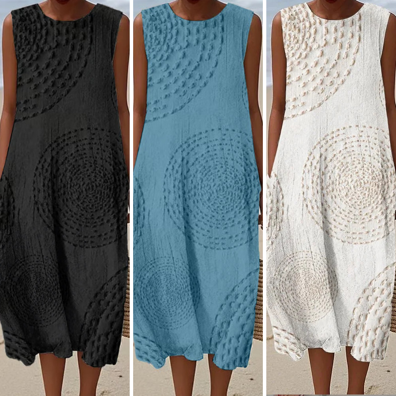 ⏳Begrenzte Zeit 50% Rabatt💥Ärmelloses Strandkleid mit gestickten Mustern