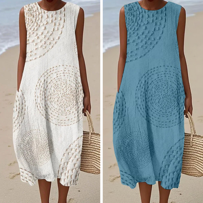 ⏳Begrenzte Zeit 50% Rabatt💥Ärmelloses Strandkleid mit gestickten Mustern